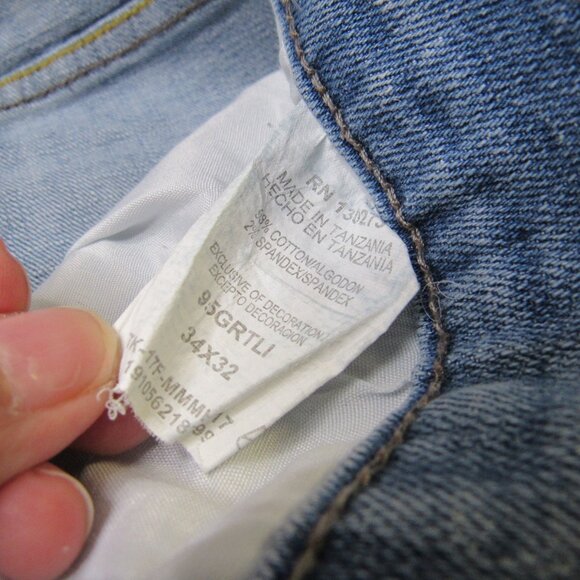 Wrangler Jeans Men Size 34x32 Blue Light Wash Denim Straight Fit Red Tag Good Co - Picture 14 of 16